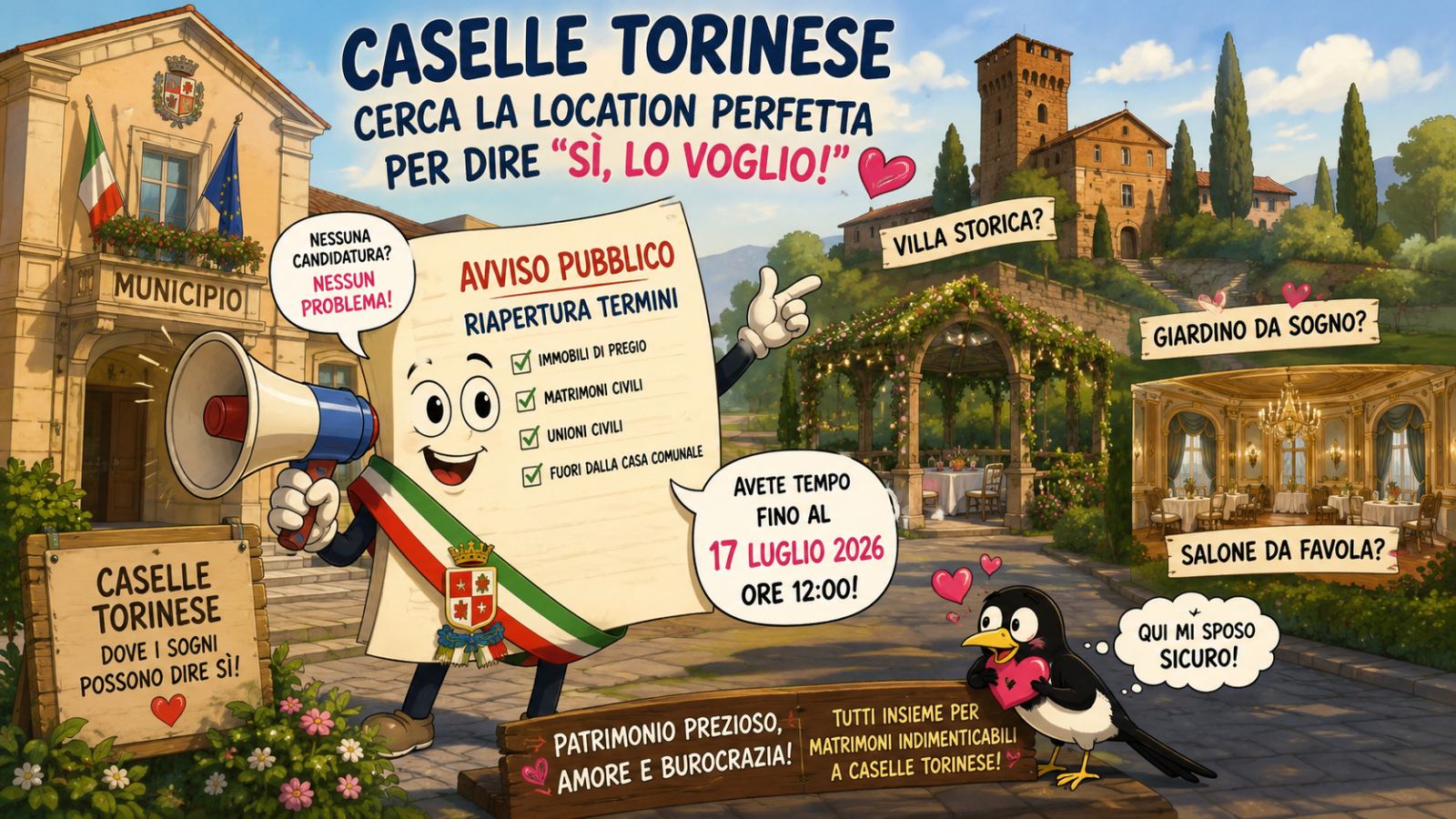 13 Luglio, Caselle Torinese: tra matrimoni da sogno, conti da chiudere e IVA da versare