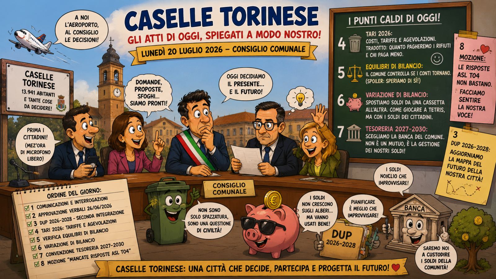 Caselle Torinese: tra portabici, Consiglio Comunale e auto sequestrate, ecco gli atti del 14 Luglio