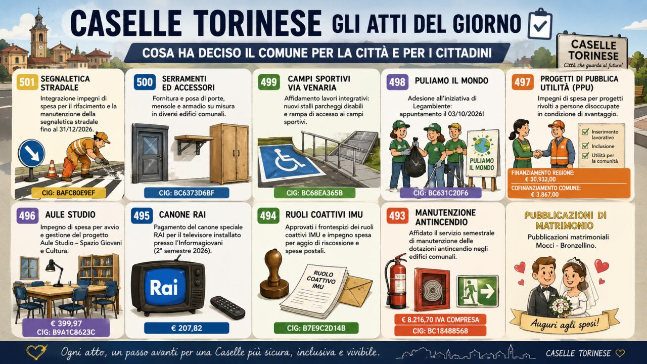 17 Luglio : nuovi parcheggi accessibili, aule studio e strade più sicure tra gli atti del giorno