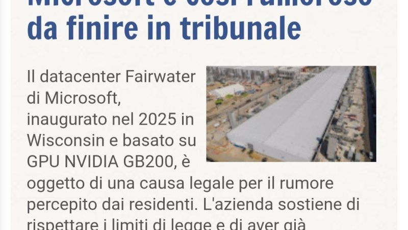 Ecco un'altra info. (e di rumore ne abbiamo già abbastanza)