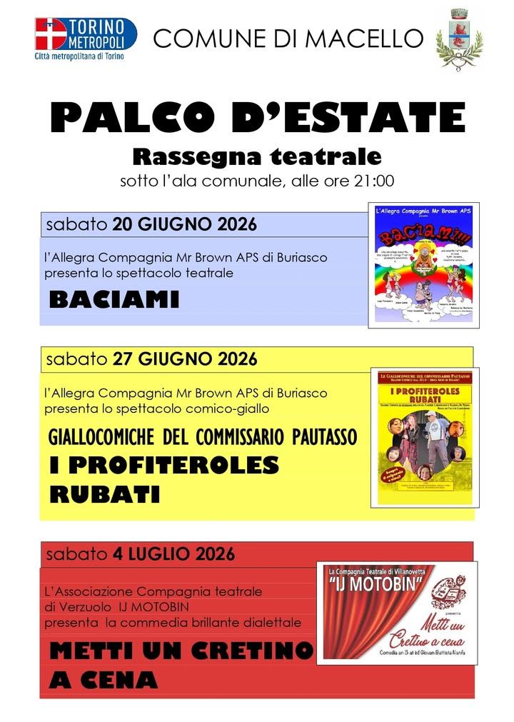 ✅Il Comune di Macello si prepara a vivere un’estate all'insegna della cultura,…
