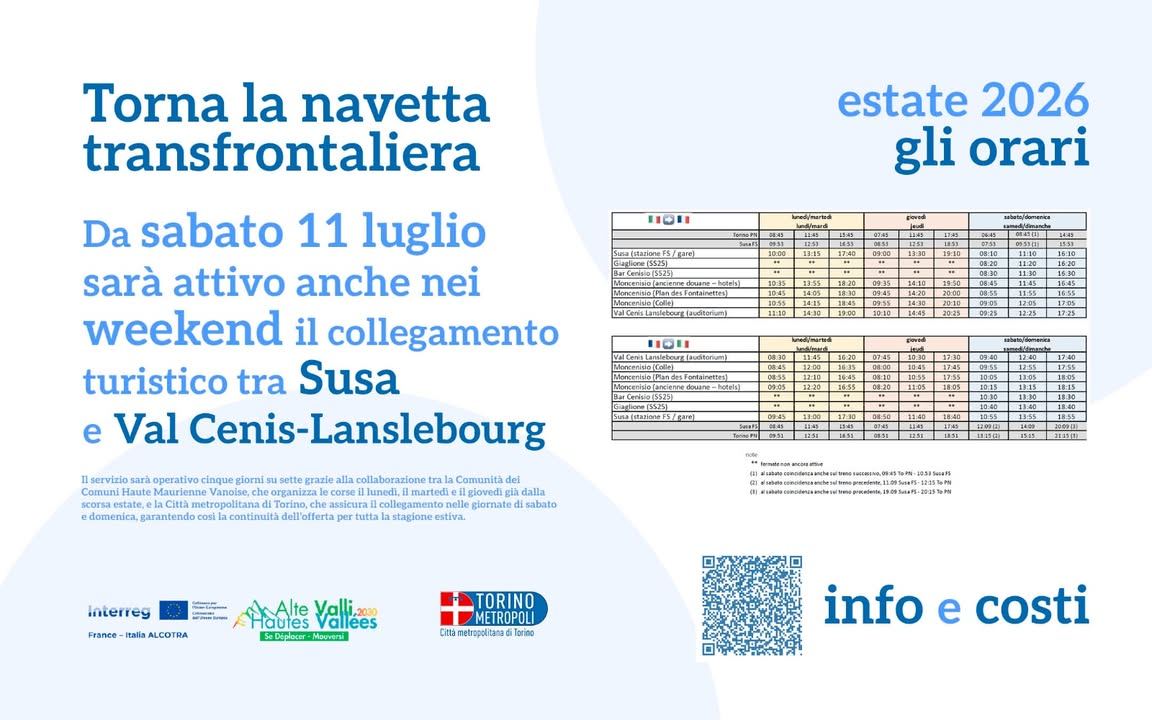 🇮🇹 🇫🇷 Una navetta transfrontaliera per raggiungere il Moncenisio senza…