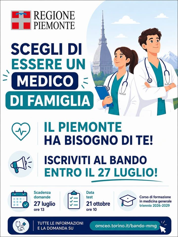 🚨 Ultimi giorni per candidarsi 🩺 La Regione Piemonte mette a disposizione 300…