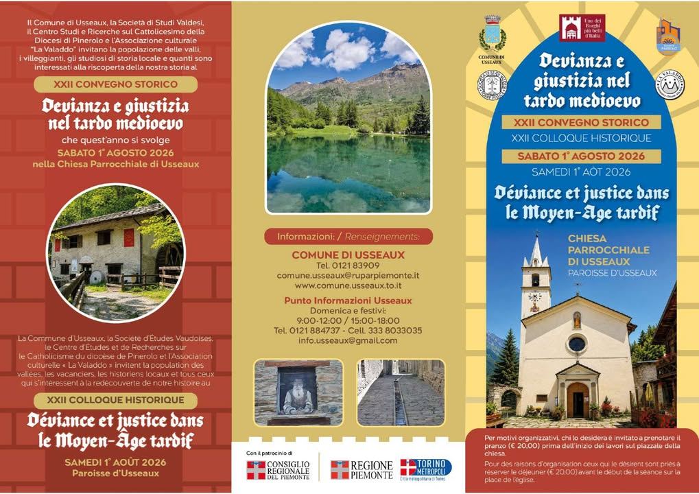 📜 Sabato 1 agosto torna ad Usseaux il tradizionale appuntamento con il convegno…