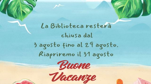 Chiusura Biblioteca Civica mese di agosto