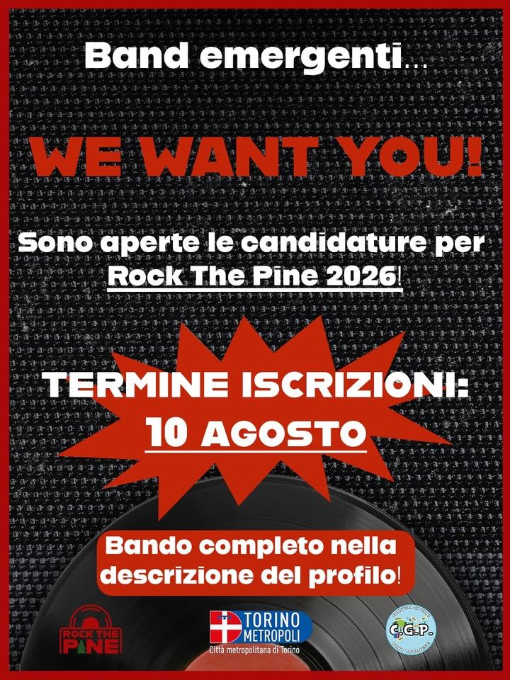 🎸A Pino Torinese sono aperte le candidature per la 5^edizione di "Rock The…