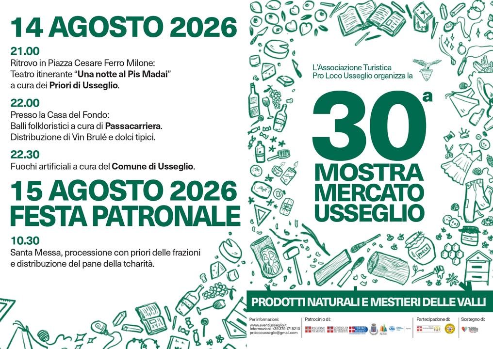 ⛰️ Ad Usseglio si festeggia con la 30^ edizione della Mostra Mercato dei…