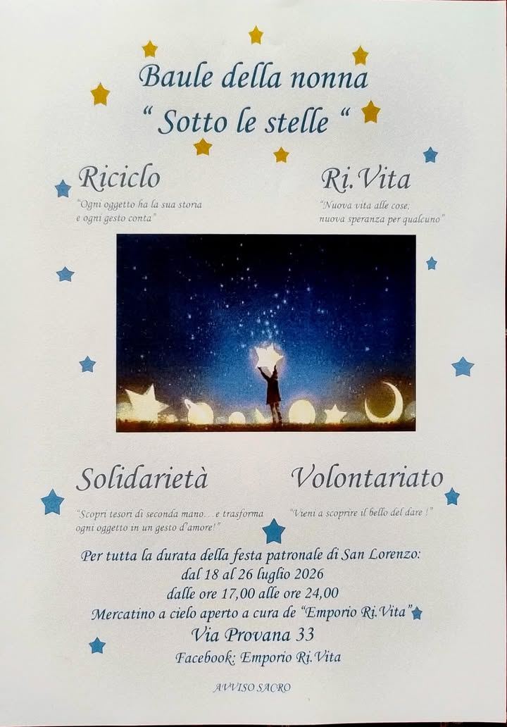 ✔✔ IL BAULE DELLA NONNA SOTTO LE STELLE ✔✔ In occasione della festa Patronale…