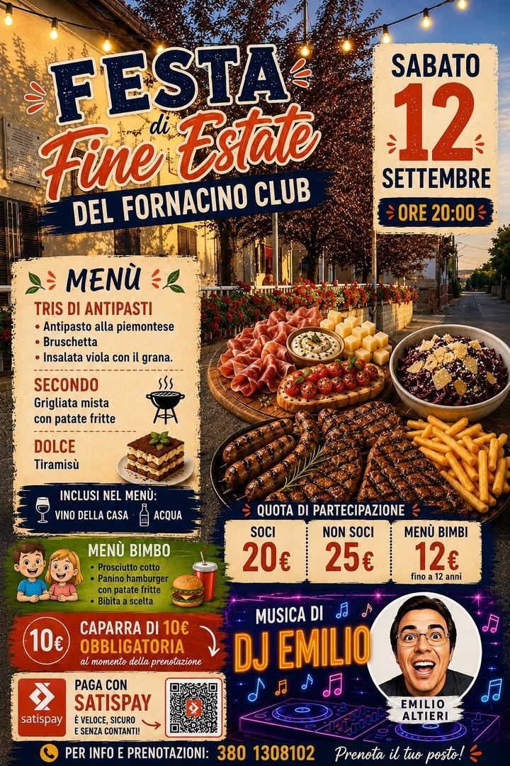 🎉🎉 FESTA DI FINE ESTATE A FORNACINO 🎉🎉 Sabato 12, a partire dalle 20, la festa…