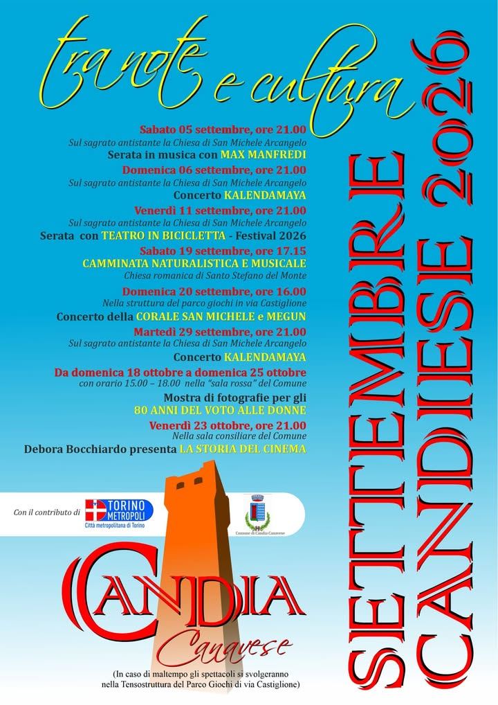 👉È fitto il calendario di appuntamenti del Settembre Candiese, la rassegna che…