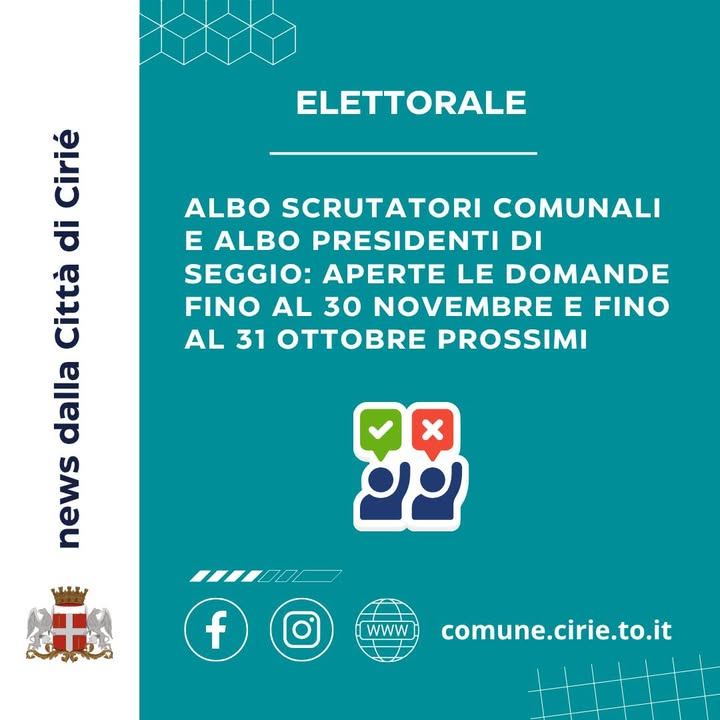🗳️ 𝐀𝐋𝐁𝐎 𝐒𝐂𝐑𝐔𝐓𝐀𝐓𝐎𝐑𝐈 𝐄 𝐀𝐋𝐁𝐎 𝐏𝐑𝐄𝐒𝐈𝐃𝐄𝐍𝐓𝐈 𝐃𝐈 𝐒𝐄𝐆𝐆𝐈𝐎: 𝐀𝐏𝐄𝐑𝐓𝐄 𝐋𝐄 𝐈𝐒𝐂𝐑𝐈𝐙𝐈𝐎𝐍𝐈 L’Ufficio…