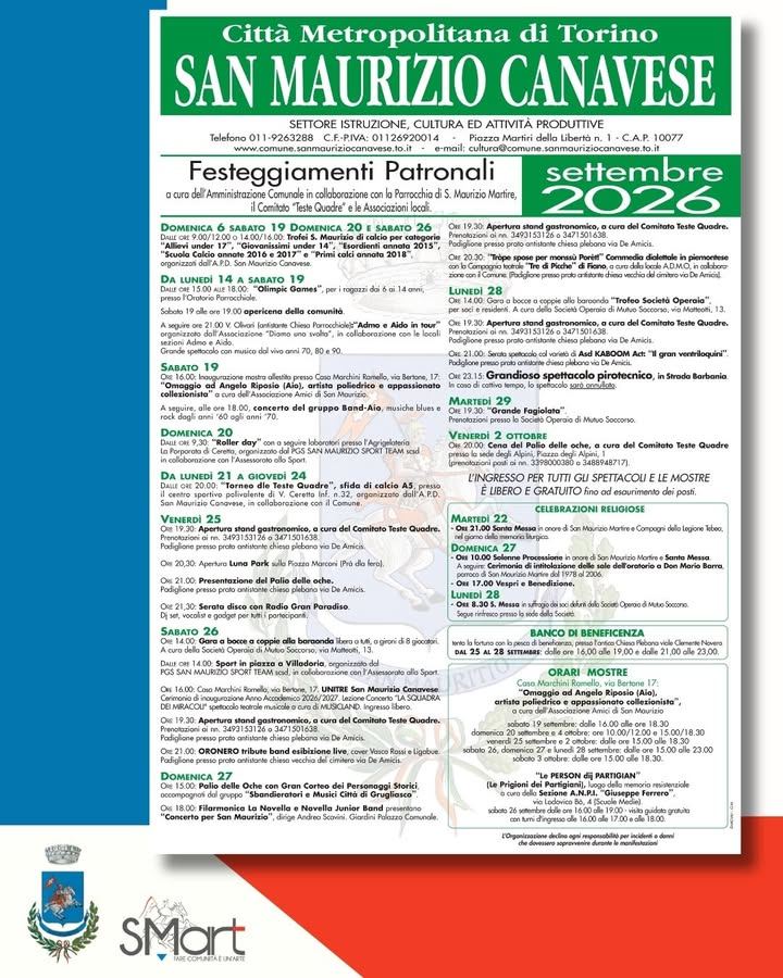 ✨È tutto pronto per la Festa Patronale 2026, organizzata dall'Amministrazione…