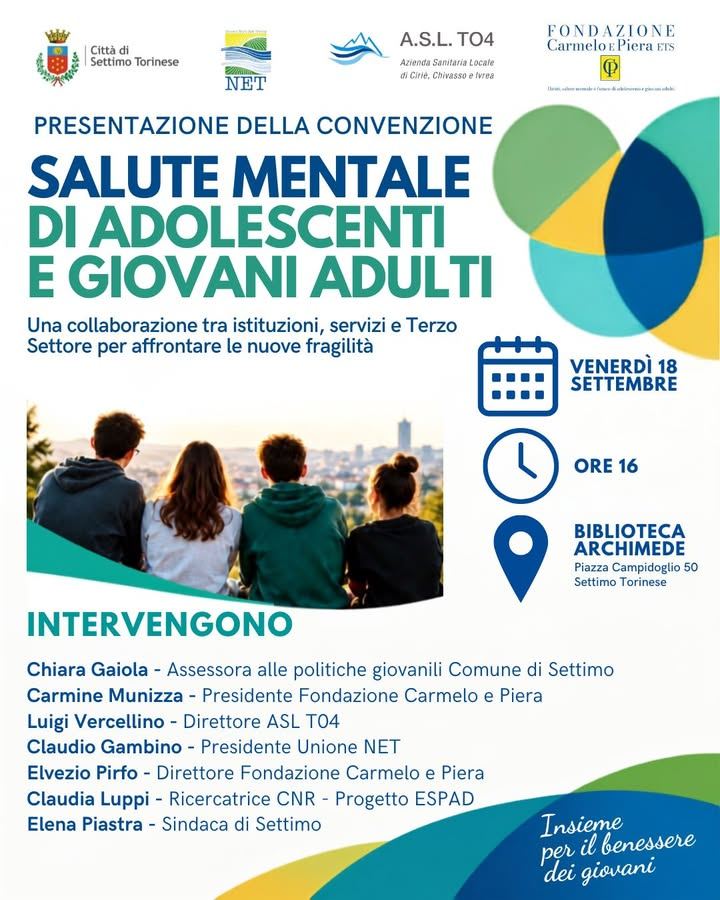 PRESENTAZIONE DELLA CONVENZIONE SULLA SALUTE MENTALE DEI GIOVANI