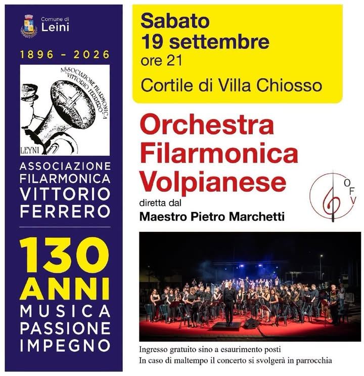 🎺🎺 CONCERTO DELLA FILARMONICA VOLPIANESE 🎺🎺 Nell'ambito delle iniziative per…