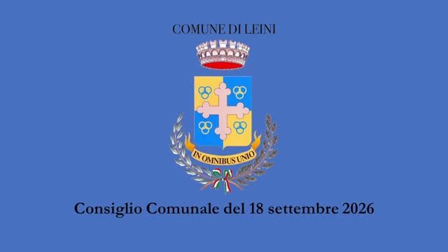Consiglio Comunale del 18 settembre 2026 - Ore 19:00