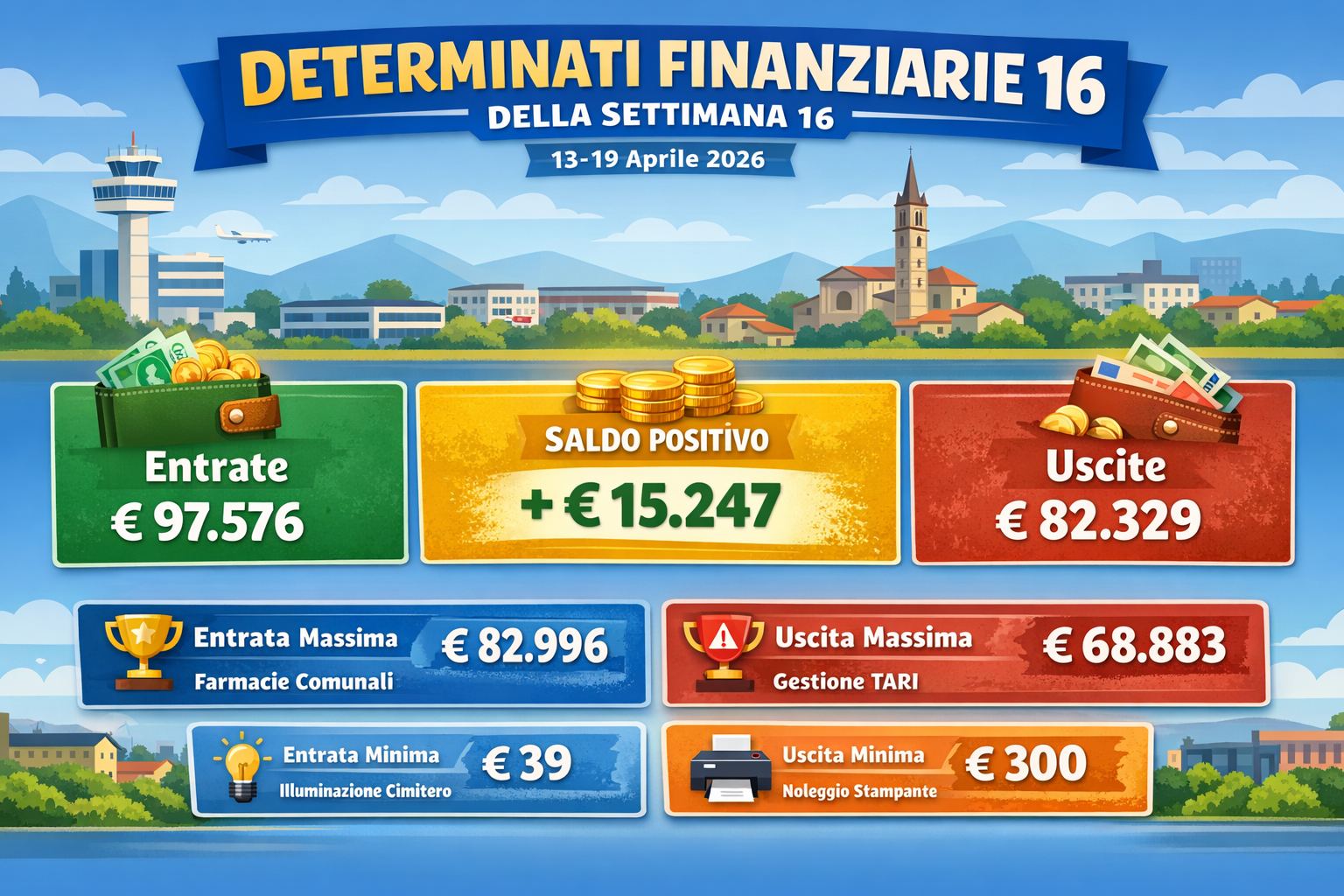 Settimana 16 – Il ritorno all’equilibrio? Tra farmacia comunale e TARI, i numeri cambiano tono