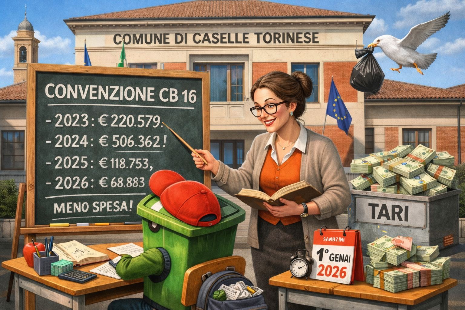 16 aprile, TARI in modalità doposcuola: Caselle cambia gestione (e prova a fare i compiti con meno spesa)