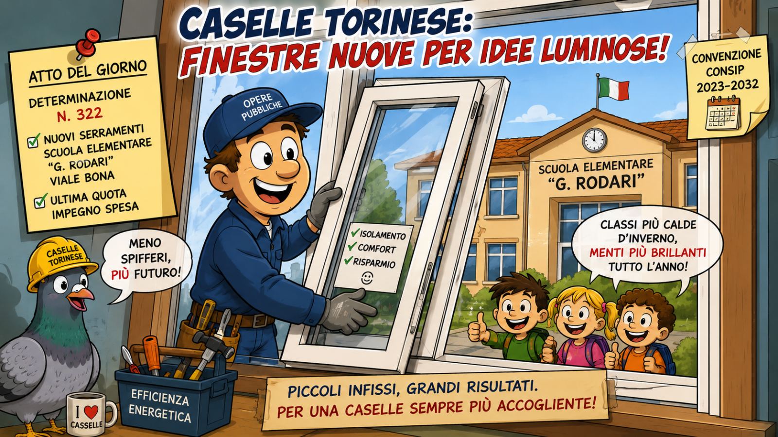 6 Maggio Operazione anti-spiffero: Caselle investe sulla scuola Rodari