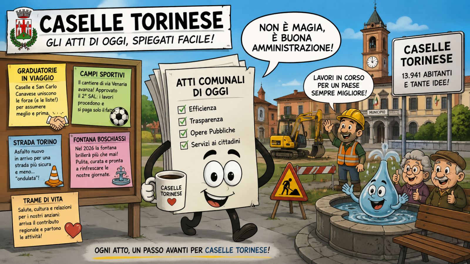 13 Maggio,  graduatorie condivise, strade da rifare e una fontana sotto manutenzione
