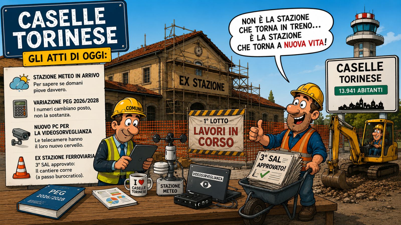 3 giugno, Caselle guarda il cielo, controlla le telecamere e rimette in moto la stazione