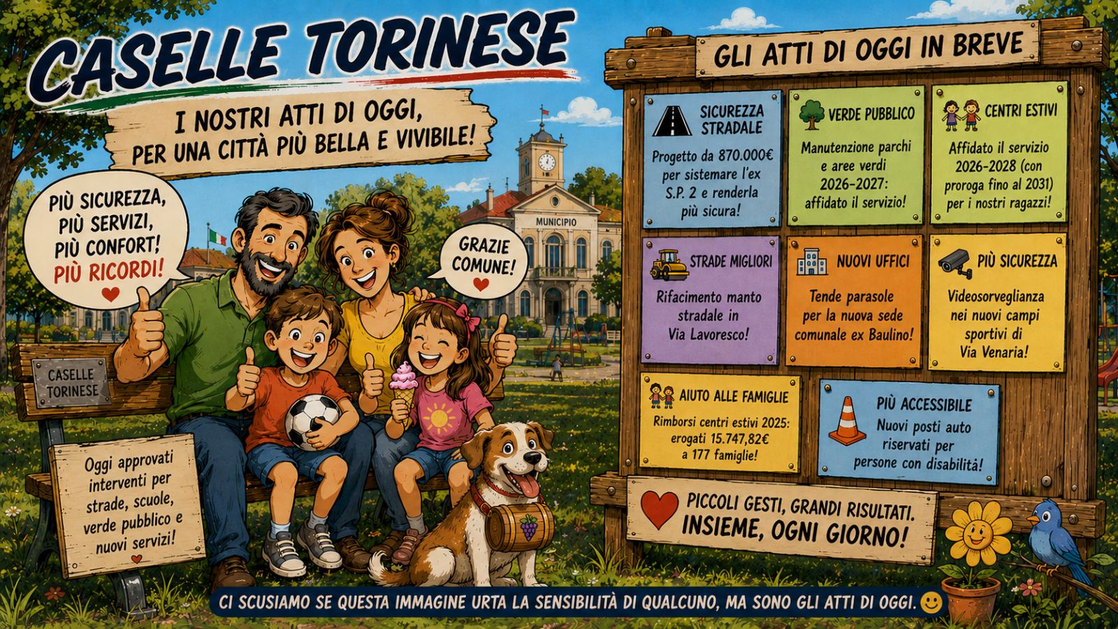 11 Giugno tra strade da rifare, piccioni da convincere e centri estivi da programmare