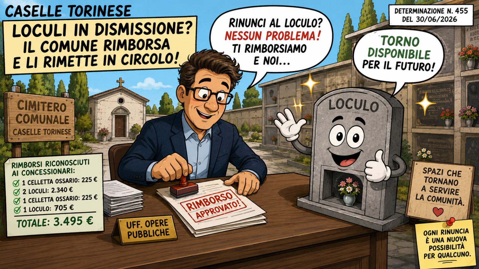 30 Giugno la giornata delle polizze, della TARI … e dei loculi che tornano disponibili