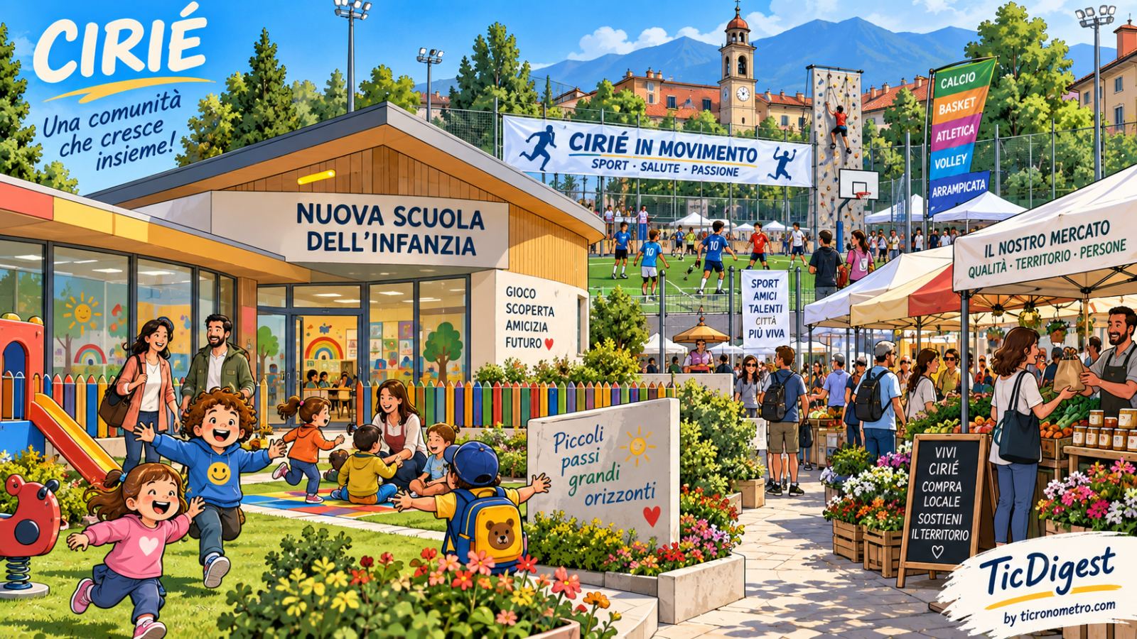 Cirié tra sport, cultura e servizi: inaugurata la nuova scuola dell'infanzia e un weekend ricco di eventi