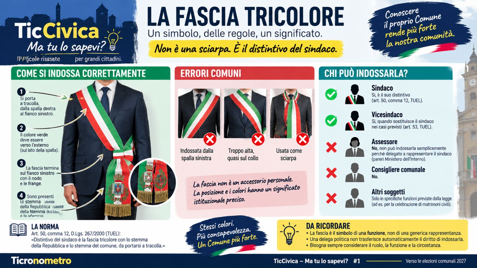 La fascia tricolore: chi può indossarla davvero? E soprattutto, come?